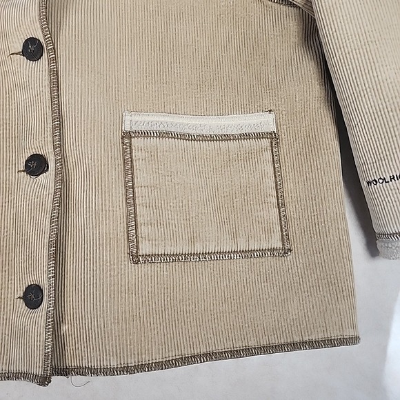 VTG Woolrich Women's XL Corduroy Sherpa Collar Jacket Button Front Pockets - Picture 5 of 10